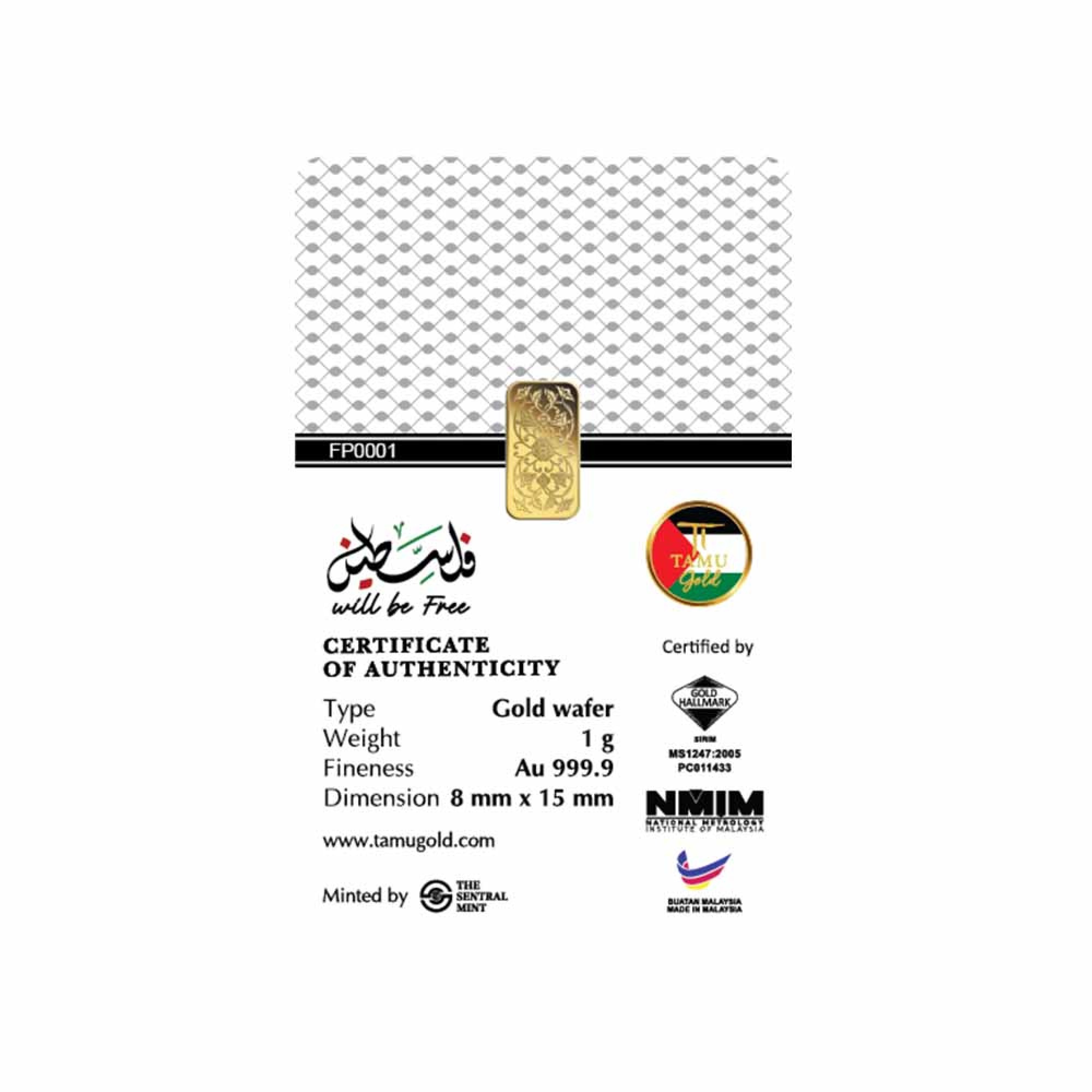 Gold 1 gram Au 999.9 Gaza 2